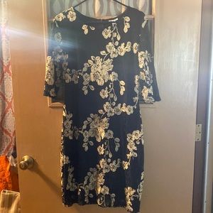 navy & gold lace dress, size large, although fits like a medium